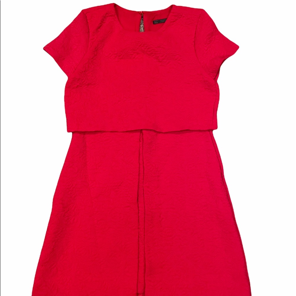 Zara Faux 2-Piece Red Mini-Dress